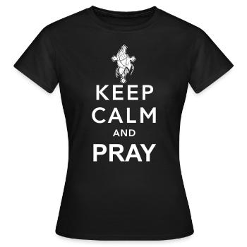 Restez calme et prier - T-shirt Femme - noir - Devant - AI Model Female 172 dark (172cm)