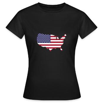 American Flag - Women's T-Shirt - black - Front - AI Model Female 172 dark (172cm)