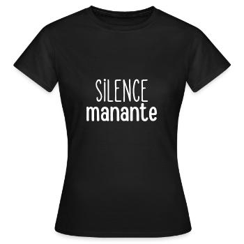 silence manante - T-shirt Femme - noir - Devant - AI Model Female 172 dark (172cm)