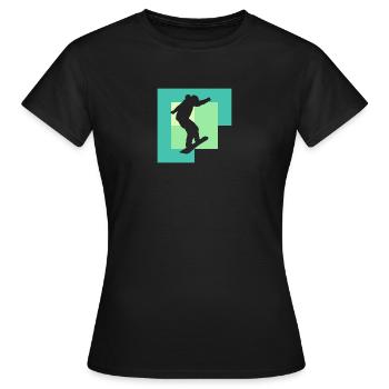 Snowboard Snowboarding Snowboarders - Women's T-Shirt - black - Front - AI Model Female 172 dark (172cm)