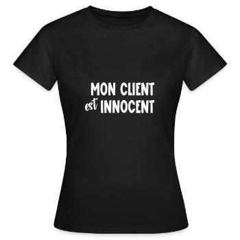 mon client est innocent - T-shirt Femme - noir - Devant - AI Model Female 172 dark (172cm)