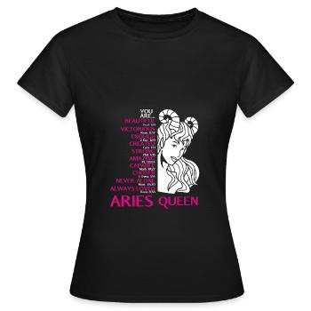 Sternzeichen Widder - Frauen T-Shirt - Schwarz - Vorne - AI Model Female 172 dark (172cm)