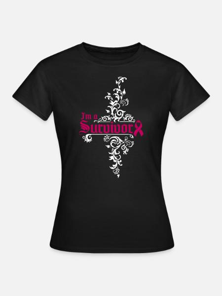 Ich bin eine Überlebende - Brustkrebs Krebs Leben - Frauen T-Shirt - Schwarz