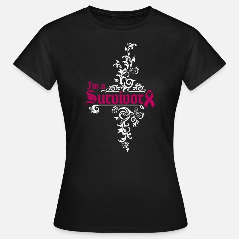 Ich bin eine Überlebende - Brustkrebs Krebs Leben - Frauen T-Shirt - Schwarz