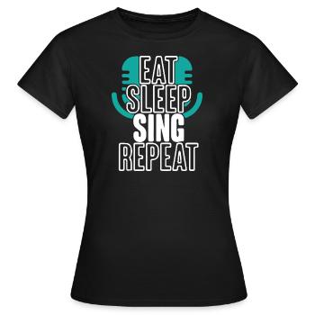 manger de la musique de sommeil répéter - T-shirt Femme - noir - Devant - AI Model Female 172 dark (172cm)