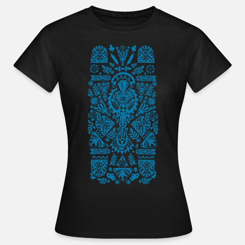 Blue organic pattern - Women's T-Shirt - black