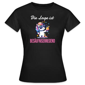 lustiger Einhorn Spruch zum Feiern und Party - Frauen T-Shirt - Schwarz - Vorne - AI Model Female 172 dark (172cm)