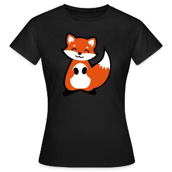 Niedlicher Fuchs Tierkind / Cute fox animal child - Frauen T-Shirt - Schwarz - Vorne - AI Model Female 172 dark (172cm)
