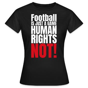 Boycott des droits de l’homme dans le football 2022 - T-shirt Femme - noir - Devant - AI Model Female 172 dark (172cm)