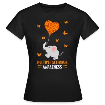 Multiple Sclerosis Awareness - Frauen T-Shirt - Schwarz - Vorne - AI Model Female 172 dark (172cm)