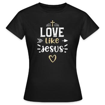 Aimer comme Jésus - Jésus - T-shirt Femme - noir - Devant - AI Model Female 172 dark (172cm)