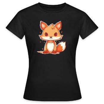 Fuchs - Frauen T-Shirt - Schwarz - Vorne - AI Model Female 172 dark (172cm)