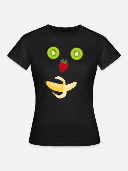 fruity face - Frauen T-Shirt - Schwarz
