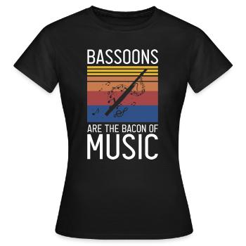 Instrument à vent en bois et instrument à vent basson - T-shirt Femme - noir - Devant - AI Model Female 172 dark (172cm)