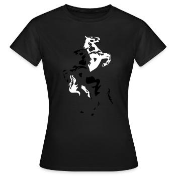 Étalon en deux couleurs - Flex / Flock - T-shirt Femme - noir - Devant - AI Model Female 172 dark (172cm)