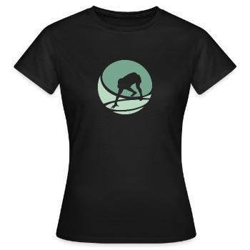 Footballer Quarterback Rugby - Frauen T-Shirt - Schwarz - Vorne - AI Model Female 172 dark (172cm)