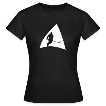 Puck Eishockey - Frauen T-Shirt - Schwarz - Vorne - AI Model Female 172 dark (172cm)