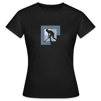 Hockey sur gazon, hockey sur gazon, hockey sur bâton, - T-shirt Femme - noir - Devant - AI Model Female 172 dark (172cm)