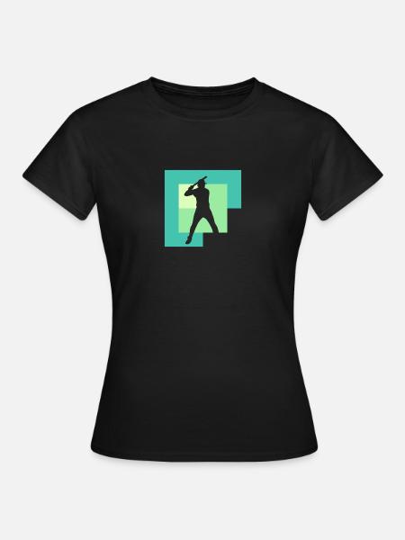 Baseball Baseballschläger Baseballer - Frauen T-Shirt - Schwarz