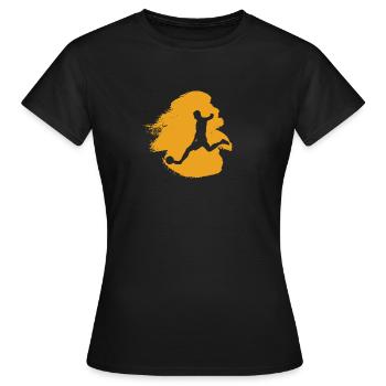 Joueur de football Défenseur - T-shirt Femme - noir - Devant - AI Model Female 172 dark (172cm)