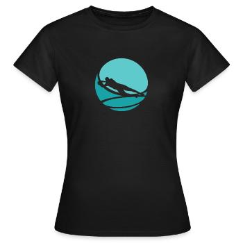 Fußballer Verteidiger Fußballspieler - Frauen T-Shirt - Schwarz - Vorne - AI Model Female 172 dark (172cm)
