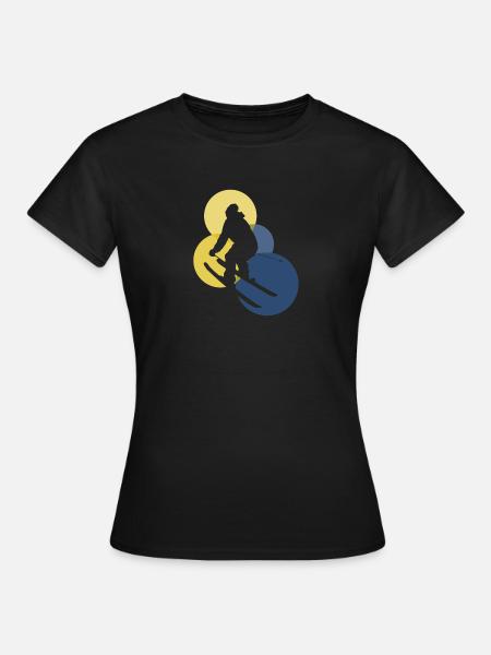 Schi Freeskiing - Frauen T-Shirt - Schwarz