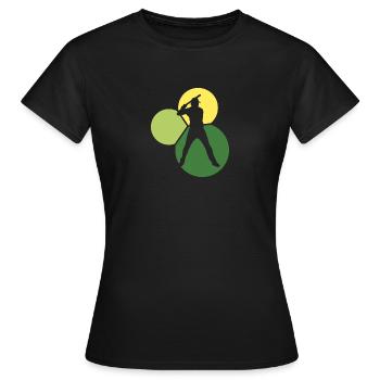 Batting Baseball - Women's T-Shirt - black - Front - AI Model Female 172 dark (172cm)