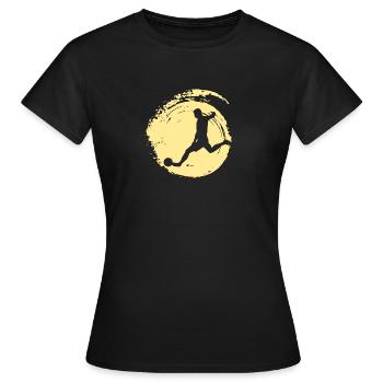 Défenseur Joueur de Football - T-shirt Femme - noir - Devant - AI Model Female 172 dark (172cm)