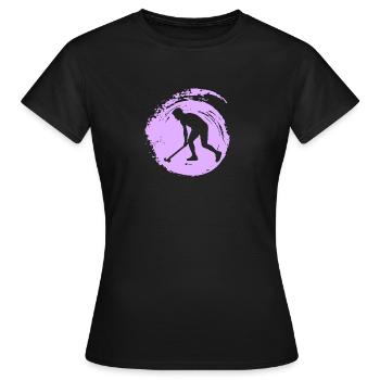 Bâton de hockey sur gazon Hockey en salle - T-shirt Femme - noir - Devant - AI Model Female 172 dark (172cm)