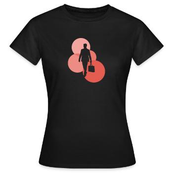 Banque Affaires Homme d’affaires - T-shirt Femme - noir - Devant - AI Model Female 172 dark (172cm)