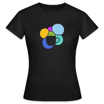 Café, Cappuccino, Espresso - T-shirt Femme - noir - Devant - AI Model Female 172 dark (172cm)