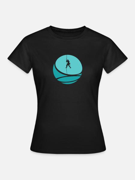 Alpinist Kletterer Seilklettern - Frauen T-Shirt - Schwarz