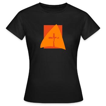 Kreuz Christlich Kreuz - Frauen T-Shirt - Schwarz - Vorne - AI Model Female 172 dark (172cm)