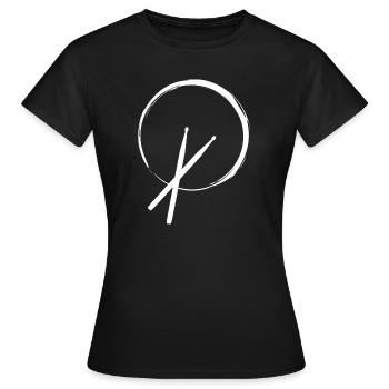 Tambours, tambours, batteries, baguettes - T-shirt Femme - noir - Devant - AI Model Female 172 dark (172cm)