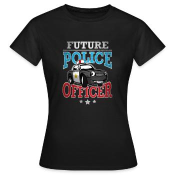 Future Police Officer - T-shirt Femme - noir - Devant - AI Model Female 172 dark (172cm)