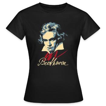 Beethoven (sombre) - T-shirt Femme - noir - Devant - AI Model Female 172 dark (172cm)