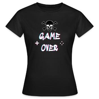 Game over T Shirt - Frauen T-Shirt - Schwarz - Vorne - AI Model Female 172 dark (172cm)