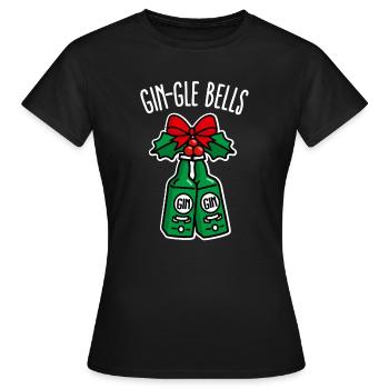 Lustig Gin Weihnachten Gin-Gle bells Jingle bells - Frauen T-Shirt - Schwarz - Vorne - AI Model Female 172 dark (172cm)