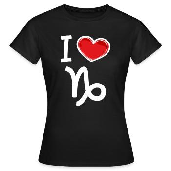 Horoscope Tides Capricorn Heart Statement - Women's T-Shirt - black - Front - AI Model Female 172 dark (172cm)