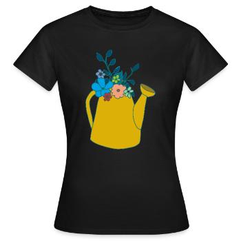 giesskanne senffarben - Frauen T-Shirt - Schwarz - Vorne - AI Model Female 172 dark (172cm)