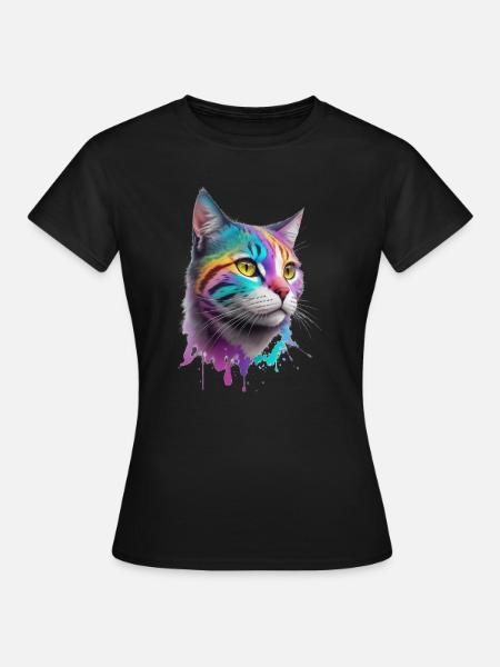 Katze - Frauen T-Shirt - Schwarz