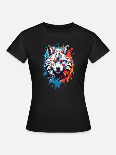 Loup Cool - T-shirt Femme - noir