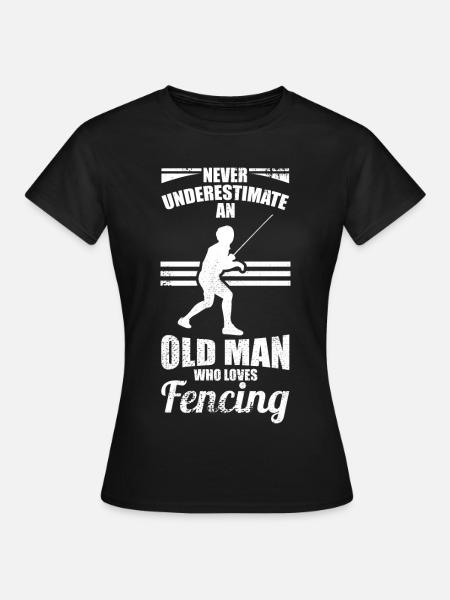 Fechtender Großvater - Frauen T-Shirt - Schwarz