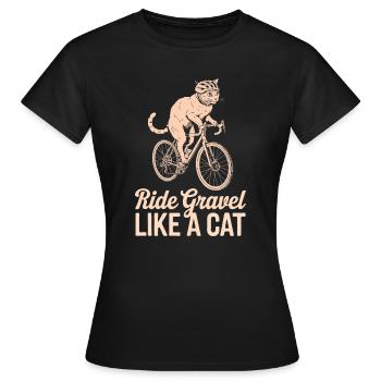 Fahre Schotter wie eine Katze - Frauen T-Shirt - Schwarz - Vorne - AI Model Female 172 dark (172cm)