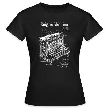 Enigma Machine Blueprint - Women's T-Shirt - black - Front - AI Model Female 172 dark (172cm)