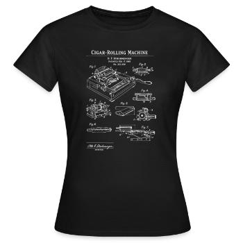 Plan plan de la machine à rouler des cigares - T-shirt Femme - noir - Devant - AI Model Female 172 dark (172cm)