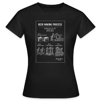 Bierbrauplan-Diagramm - Frauen T-Shirt - Schwarz - Vorne - AI Model Female 172 dark (172cm)