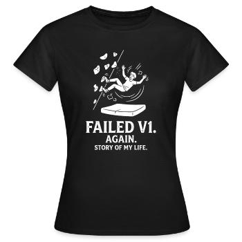 Sturz V1 – Lebensgeschichte - Frauen T-Shirt - Schwarz - Vorne - AI Model Female 172 dark (172cm)