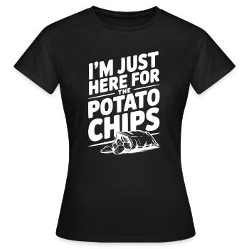Je suis juste là pour les chips - T-shirt Femme - noir - Devant - AI Model Female 172 dark (172cm)