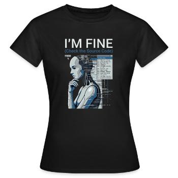 Check The Source Code - Women's T-Shirt - black - Front - AI Model Female 172 dark (172cm)